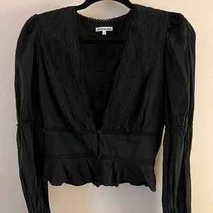 Reformation Meadowlark Top in black. Size 8